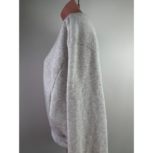 Victoria's Secret PINK Long Sleeve Pullover Fleece Gray Crop Sweatshirt Size XXL - Picture 6 of 8